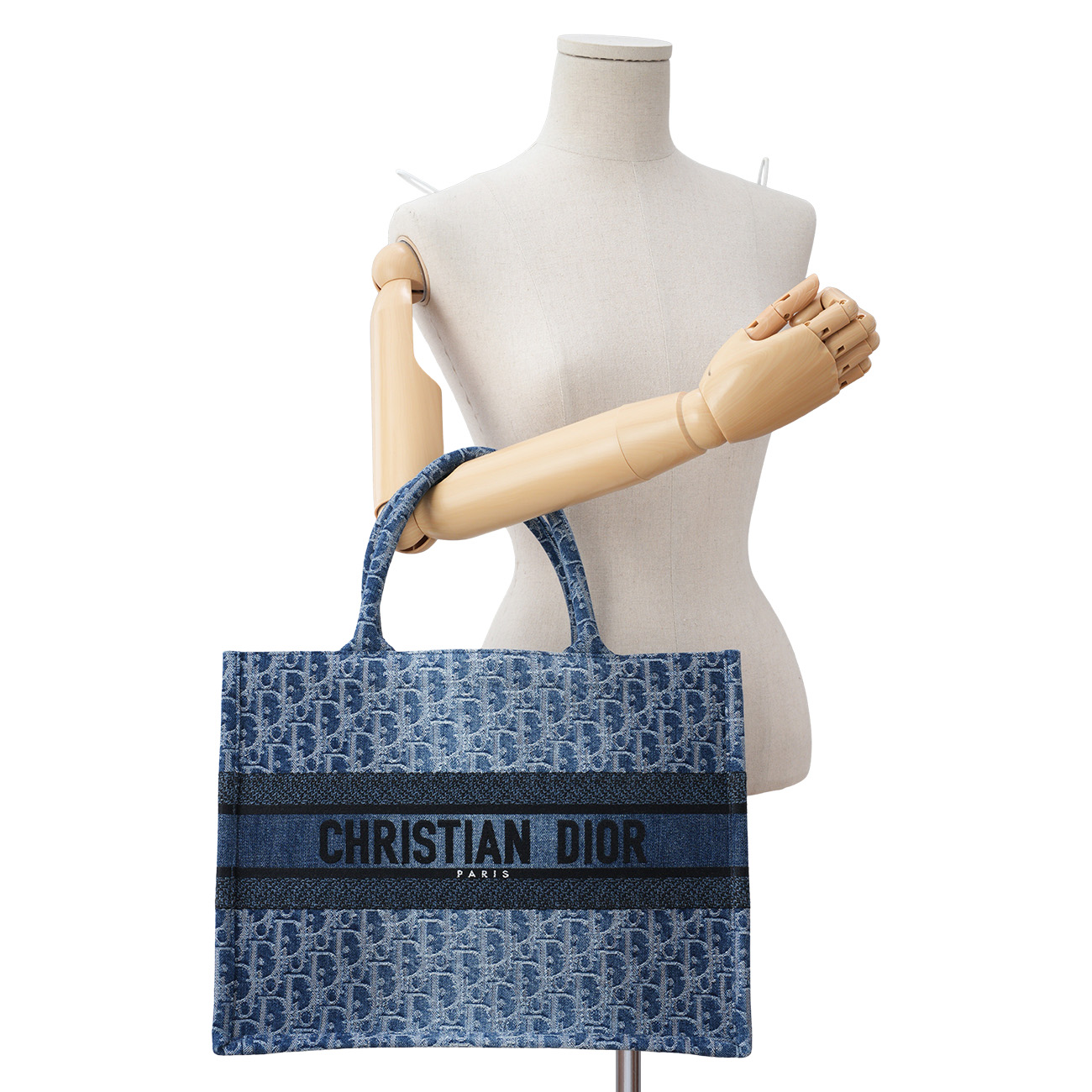 CHRISTIAN DIOR(USED)크리스찬 디올 오블리크 데님 북토트 미듐